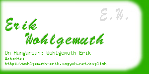 erik wohlgemuth business card